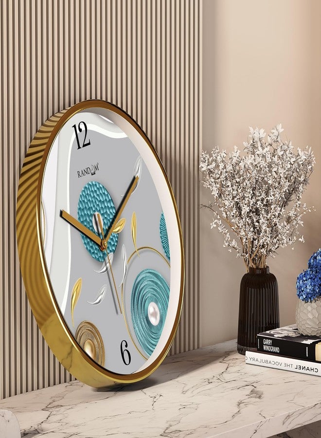 Random Plastic 12 Inch Silent Sweep Wall Clock | Stylish Round Decorative Wall Clock for Bedroom, Living Room, Kitchen, and Office | Modern Fancy Analog Clock Design for Home Decor,Multicolour - Image 2